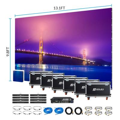 China Outdoor Events 4 x3m Outdoor Full Pack 8x6 P4.81 P4 Trade Show Events 4.81mm LED Video Wall Panels With Hanging System Controls for sale