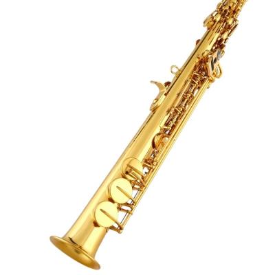 China Gold Lacquer Chinese Saxophone 3000 , Taishan Professional Gold Lacquer Straight Soprano Saxophone for sale