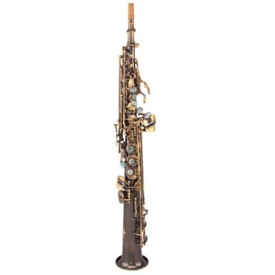 China TSSS-650Q Best-selling Antique Bronze Band Plating Brass bB Keys Soprano Saxophone for sale