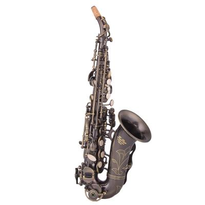 China Antique Bronze Curved Soprano Saxophone With Case For Student for sale