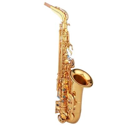 China Gold Lacquer Popular Fine Workmanship Hand Carved Flower Gold Lacquer Alto Saxophone Accessories With Packaging Box for sale