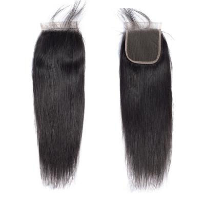 China High Density Wholesale Body Wave And Free Part Virgin Hair 4*4 Lace Closure Middle Part Hair Closure for sale