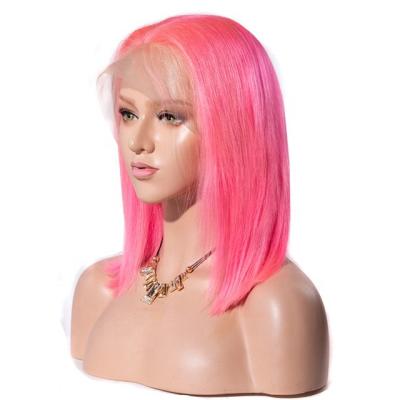 China Silky Straight Wave Color Bob Wig 613 Blonde Remy Human Hair Short Bob Wigs Brazilian Virgin Hair Color Lace Wigs for sale