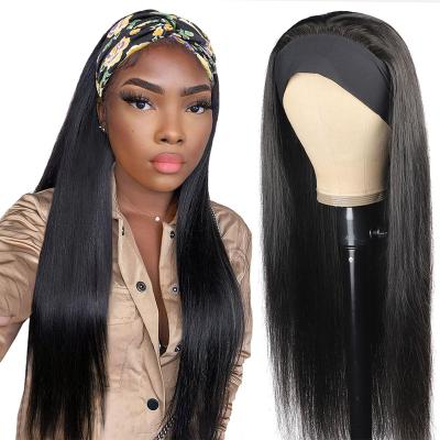 China Silky Straight Virgin Indian Straight Wave Cuticle Aligned Loose Deep Curly Hair Band Wig Water Wave Headband Wigs For Black Women for sale