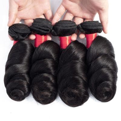 China Loose Wave Raw Indian Hair Unprocessed Virgin Hair Weave Loose Wave Bundles for sale