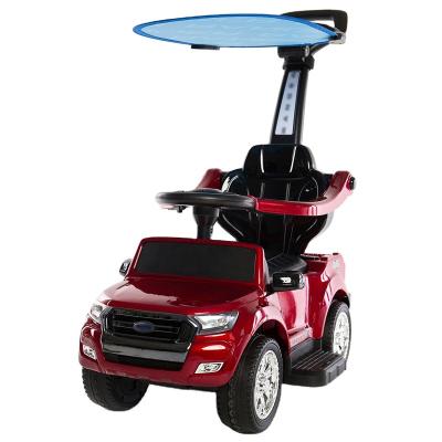 China Ride On Toy Child Foot To Floor Four Wheel Toy Car 3-8 Years Old Kids Ride On Car With Push Bar Canopy for sale