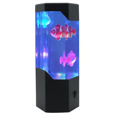 China RGB Color Changing Hot-Selling Kids Baby Bedroom Decorative Powerful Dynamic Motion Fishing Portable Night Light for sale