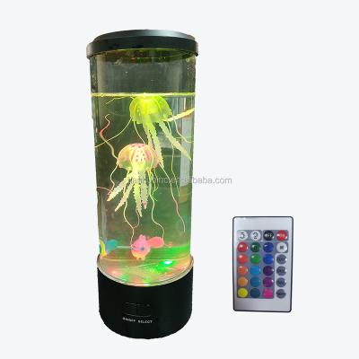 China 13-Year-Old TIANHUA Portable Factory BUG 16 Keys Mesmerizing Soothing RGB Color 24 Remote Control Water Tank Jellyfish Lamp for sale