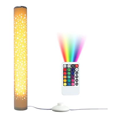 China Post-modern manufacturer led RGB color changing fiber floor lamps with BT speaker for home office bedroom living room decoration for sale