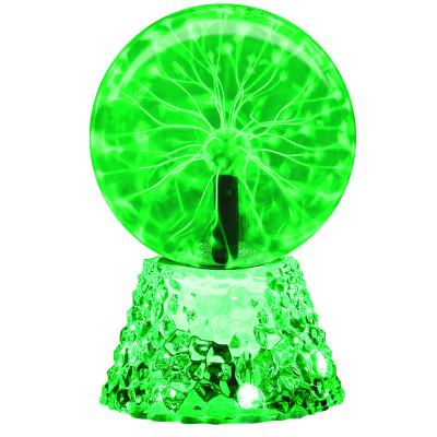 China Fashional 6 Inch ON Plasma Sound Sensitive Touch Lamp With Red Green Blue Light Crystal Clean LED Base for sale