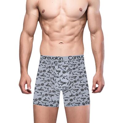 China UOKIN Antibacterial Men's Polyester Comfortable Long Leg Performance Men's Boxer Briefs Soft Multicolor Boxer Underwear/Men's Long Boxer Briefs for sale