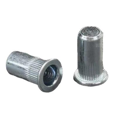 China Flat Head Rivet Nuts Body Knurled Steel M3-M12 for sale