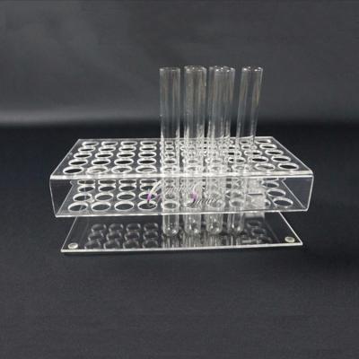 China 50 Hole Acrylic Display Rack Tube Test Blanks Clear / Plastic Tube Rack Holder Stands 400mm x 200mm x 100mmH for sale