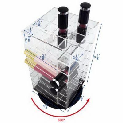 China Rotatable Acrylic Makeup Storage Box Lipstick Holder Lip Gloss Cosmetic Organizer Viable for sale