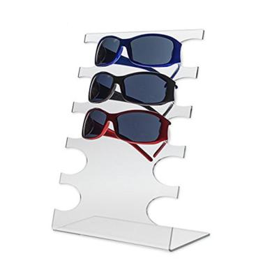 China Clear Fashion Eco-friendly Customized Acrylic Shaft Shape Eyeglasses Stand Holder Sunglasses Show Sunglass Holder for sale