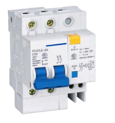 China 2000 AC Leakage Circuit Breaker 2P 6A-25A 30mA/100mA/300mA RCBO/RCCB/RCD/ELCB for sale