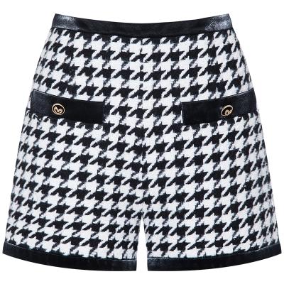 China 2021Stylish Cute Anti-wrinkle YIGELILA High Waisted Vintage Shorts Wide Leg Houndstooth Short Shorts For Women And Ladies for sale