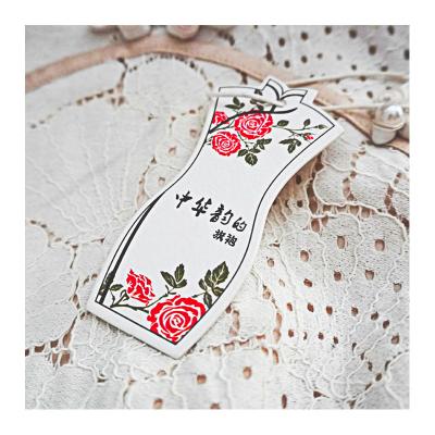 China New Technology Exquisite Recyled Ivory Board Embossing /black Embossing Paper Hang Tags And Eco Labels For Luxury Bags for sale