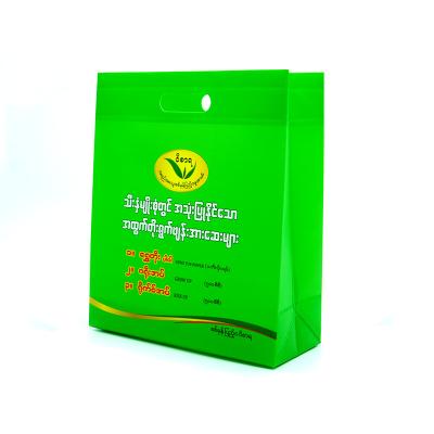 China Hot Selling Nonwoven Matt Laminaton Cheap Custom Green Matt Laminated Customer Eco-friendly Bag for sale