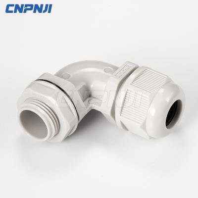 China Plastic IP68 M25 Environmentally Friendly Nylon Electrical Waterproof 90 Degree Elbow Cable Gland For Wiring for sale