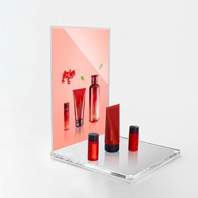 China Luxury store shelf display lip gloss holder makeup acrylic lipstick display stand cosmetic fitting lipbalm display for sale