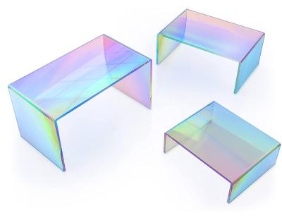 China Luxury Rainbow Iridescent Acrylic Display Risers for sale