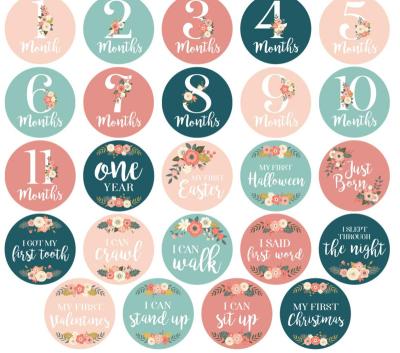 China Decorative sticker baby's monthly stickers; Milestone Newborn Monthly Stickers for sale