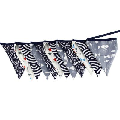 China Factory Reusable Whole Sale Japanese Fish Fabric Triangle Flags Banner Stamens for sale