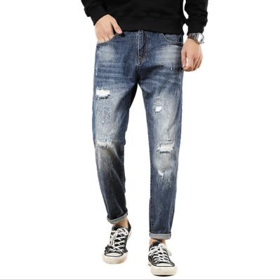 China Wholesale QUICK DRY Cotton Jeans Mens Fashionable Denim Pants Ripped Jeans for sale