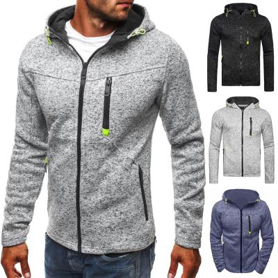 China Wholesale Breathable Full Zipper Velvet Hoodie Men's Solid Color Polyester Custom Logo for sale