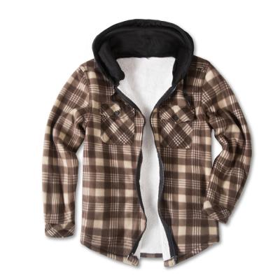 China Winter Plus Size Trend Fashional Men's Checked Jacket New With Sherpa Lined Plaid Jacket Men for sale