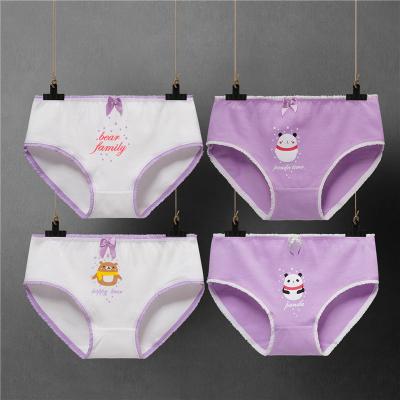 China Breathable QUICK DRY Custom Design Customization Cotton Fabric Girl Kid Trunks In Tight Underwear for sale