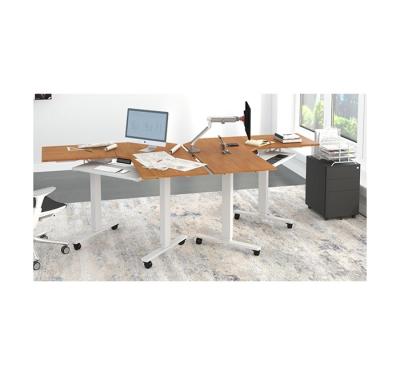 China Double Motor Height Adjustable Human Adjustable Computer Desk Electric Standing Desk (Height) for sale