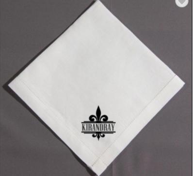 China 100% plain plain hemmed hemmed handkerchief in white color with embroidery for sale