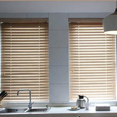 China Modern Customized Fashion Modern Motorized Manual Wooden Venetian Blinds Hotel Restaurant Office Home Decoration Shading Curtain for sale