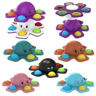 China 2021 Face-changing spinner small popit spinner silicone fidgety person head chain toys for sale