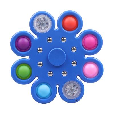 China 2021popit Finger Push Spinner Sound 6-10 Finger Push Spinner Kids Fun Sensory Toys Flash Finger Gyro for sale