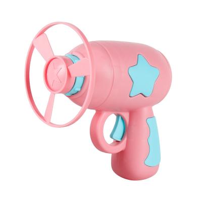 China Toy Kids Model Toy Dragonfly Catapult Bamboo Glowing Gun Spinning Flying Saucer Flash Spinner for sale