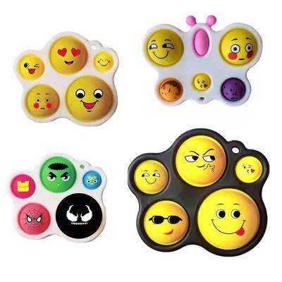 China Children small popit automatic fidgety person face expression key chain smile sensory toys for sale