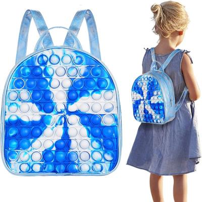 China Large Toy Party Favors Fidget Push Pop Bubble Bags Gifts Little Kids Busy Person School Backpack Noise Purse Shoulder Bags for sale