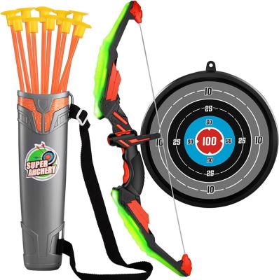 China Kids LED Light Eco-Friendly Material Archery Toy Sets with 10 Suction Arrows and Target Board, Indoor and Outdoor Kids Toys for sale