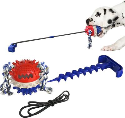 China Hot Selling Dog Safety Interactive Link-Bite Rope Squeaky Balls Pull Practical Link Training Dog Toys for sale