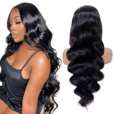 China Handmade Body Wave Cuticle Aligned Swiss Lace Wigs Low Price For Sale Virgin Brazilian Body Wave Human Hair Lace Front Wig for sale