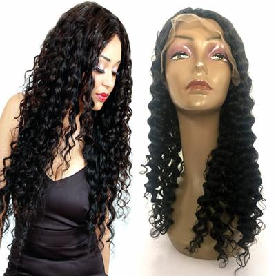 China Deep Wave Pure Handmade Natural Virgin Hair Hair Product For Black Women,Brazilian Virgin Deep Wave Hair Lace Front Wig for sale