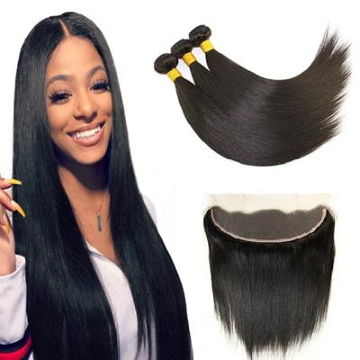 China Dropshipping Silky Straight Wave Cuticle Aligned Brazilian Virgin Human Hair Wig 13X4 Transparent Lace Frontal Closure HD With Baby Hair for sale