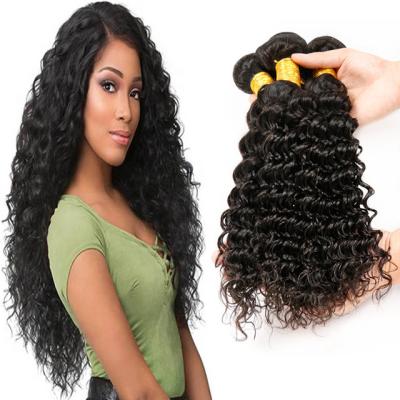 China Barely Shedding Soft Thick Soft Remy Virgin Cuticle Aligned Brazilian Hair Extensions , Free Sample Hair Bundles Deep Wave Hair Extension For Black Women for sale