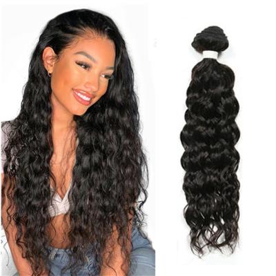 China Dropshipping Virgin Remy Brazilian Water Wave Hair Bundles With Closure , Cuticle Remy Aligned Freetress Water Wave Hair for sale