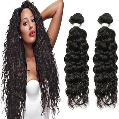 China Water Wave Bundles 40 Inch Long Brazilian Water Wave Hair, Wholesale Unprocessed 10A Virgin Brazilian Human Hair Bundles With Closure for sale