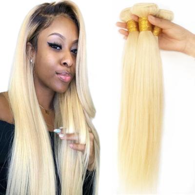 China Yes Pure Silky Straight Blonde Wave Hair Extension 613 Bundles For Europe, High Quality Mink Cuticle Aligned Virgin Straight Hair for sale