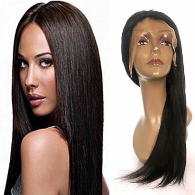 China Wholesale 26 Inch Peruvian Virgin Geleisi 8A 10A Silky Straight Wave Cuticle Aligned Mink Straight Human Hair 360 Lace Front Wig With Baby Hair for sale